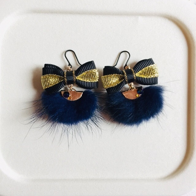 刀剣男士イメージ もふもふリボンピアス