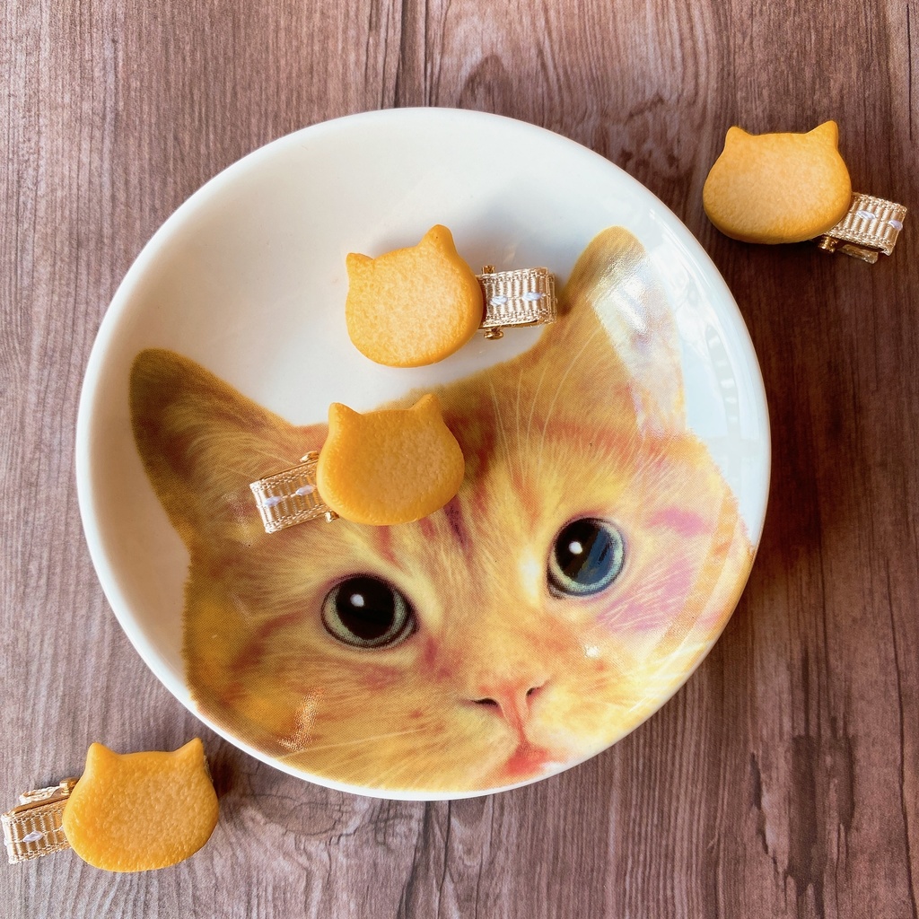 ぬいちゃんのおやつヘアクリップ ネコさんクッキー