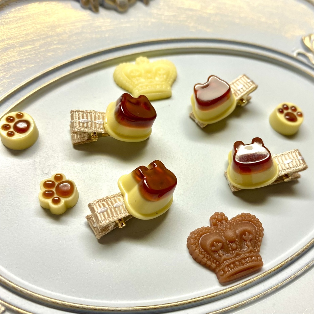 ぬいちゃんのおやつクリップ どうぶつプリン🍮