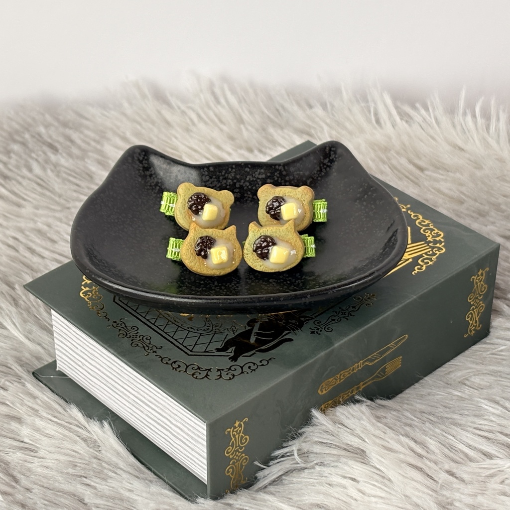 ぬいちゃんのおやつクリップ どうぶつパンケーキ🥞抹茶あんバター