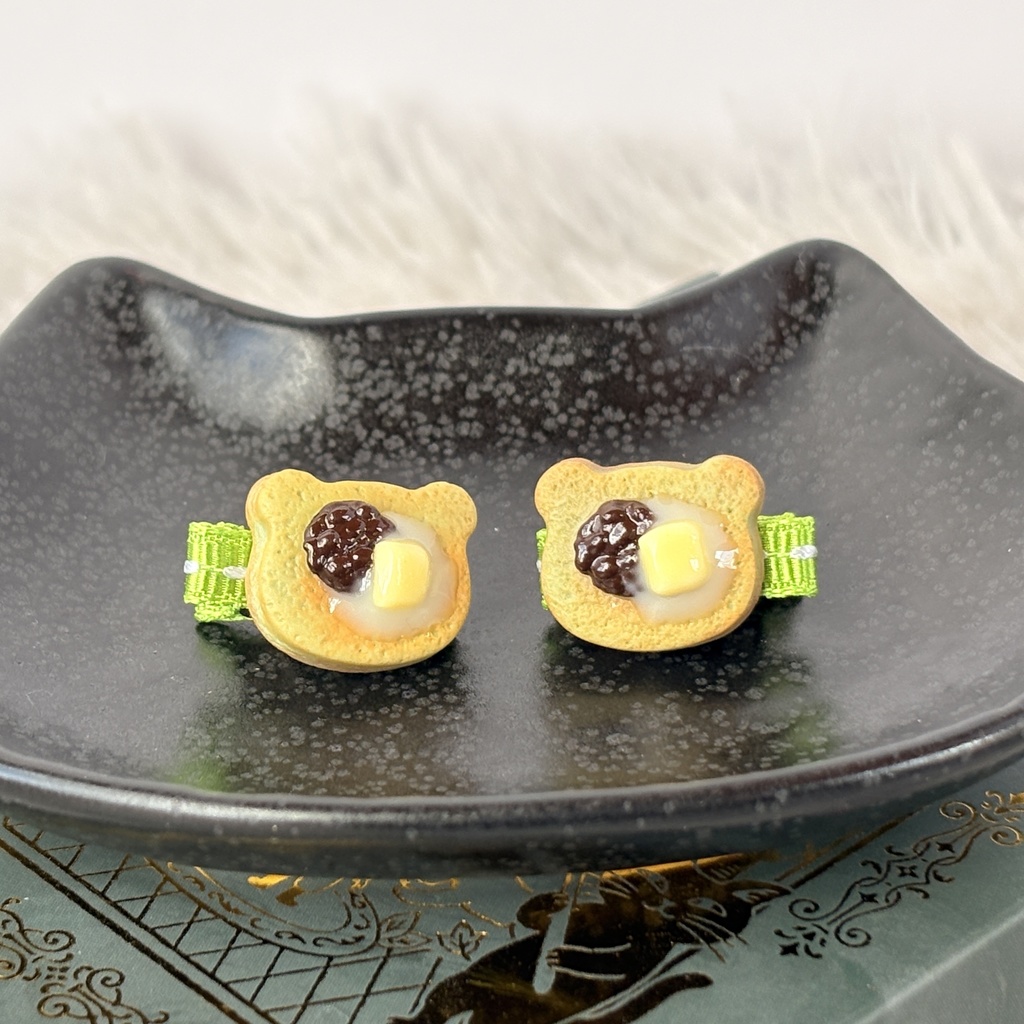 ぬいちゃんのおやつクリップ どうぶつパンケーキ🥞抹茶あんバター