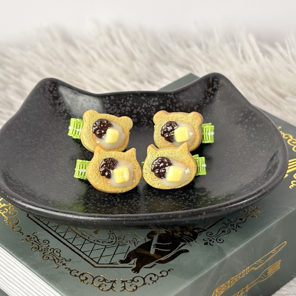ぬいちゃんのおやつクリップ どうぶつパンケーキ🥞抹茶あんバター