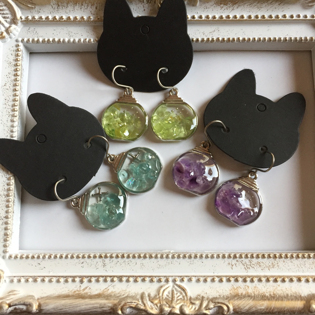 さざれ石のキャンディポットピアス