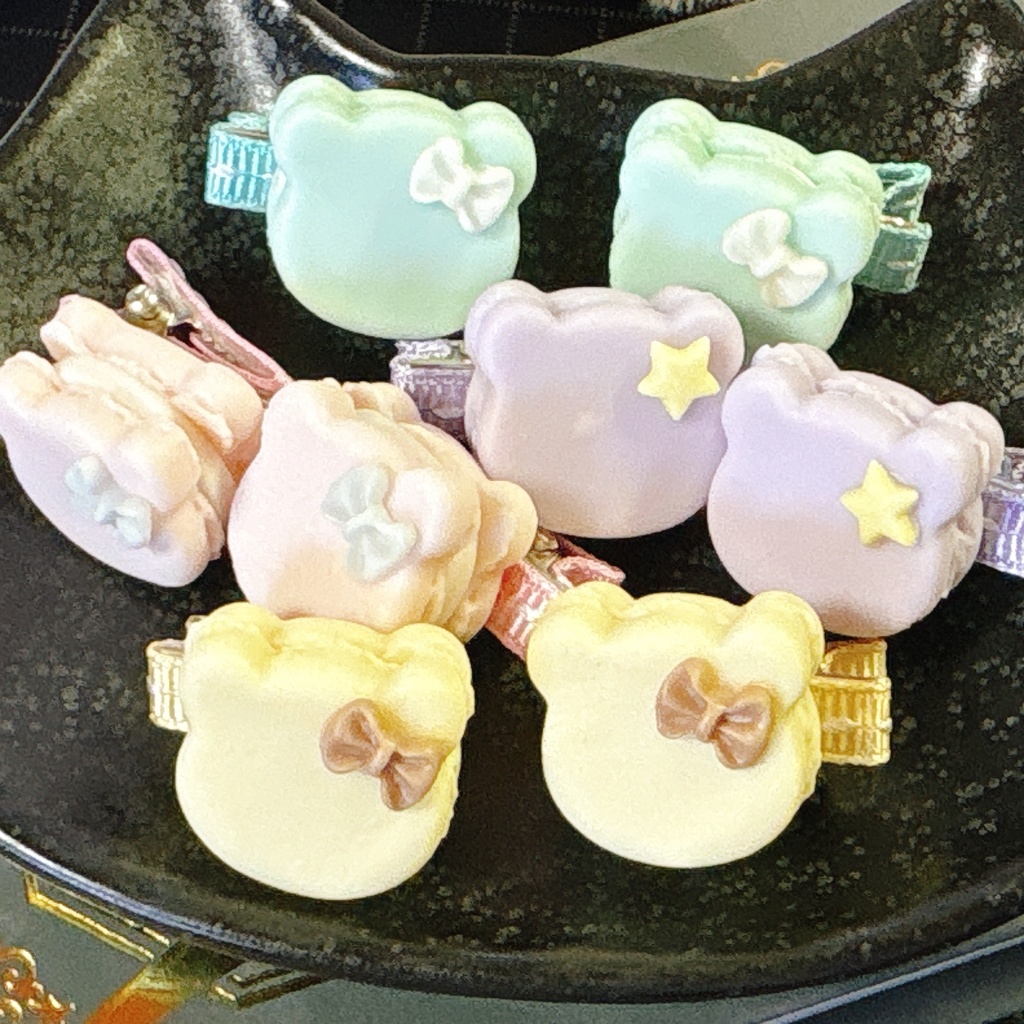 ぬいちゃんのおやつ くまさん🐻マカロンクリップ