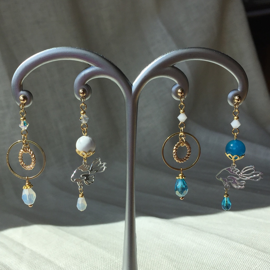 伊達組イメージ 夕涼み金魚のアシメピアス