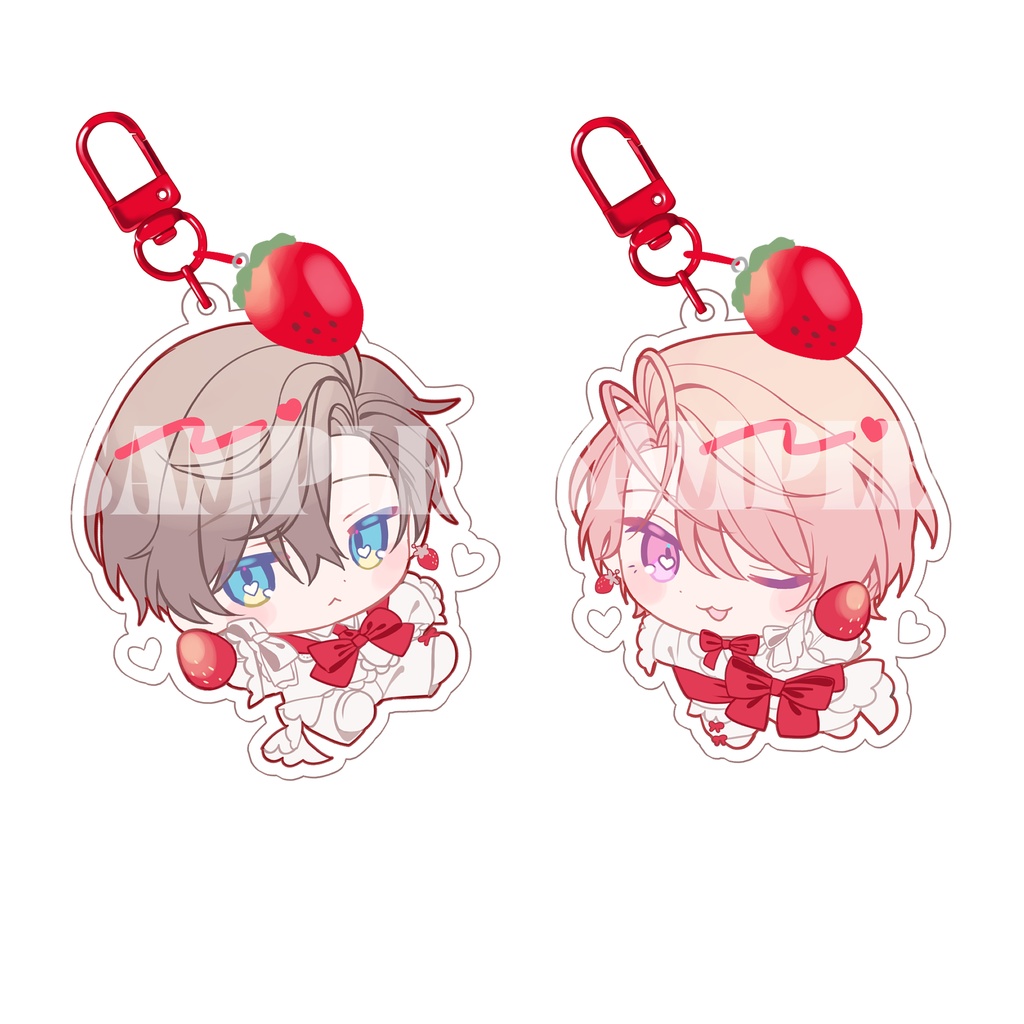 ♡チャーム付きアクリルキーホルダー