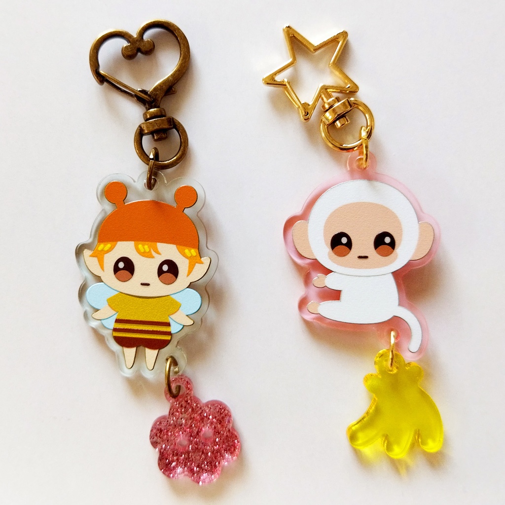 アクリルキーホルダー(ハチ・サル)