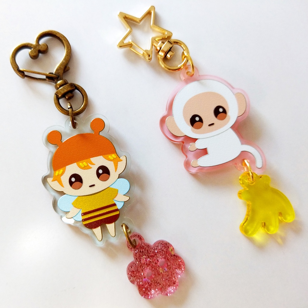 アクリルキーホルダー(ハチ・サル)