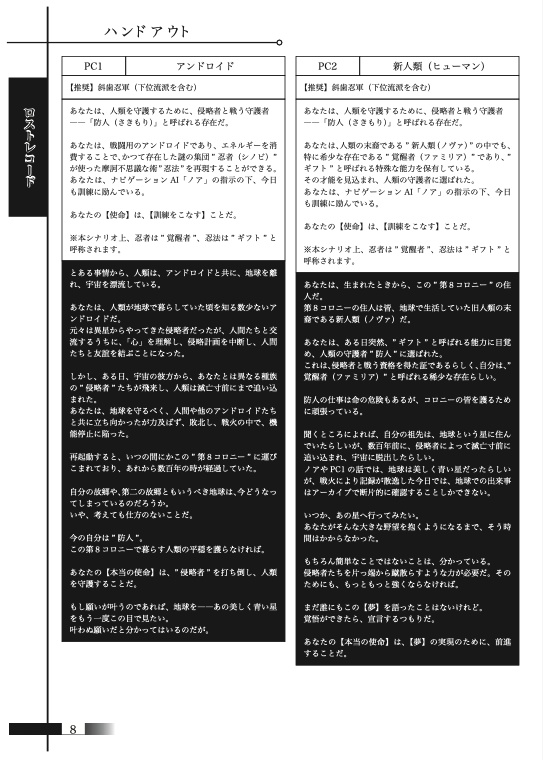 1〜2人用シノビガミシナリオ集「ソロペア2」【SPLL:E223213】