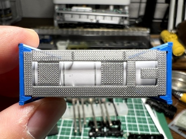【Nゲージ 】ISO 20ftタンクコンテナ グレーチング差替えパーツ 未塗装2個入り 3D-F002 8K出力 3D精密パーツ