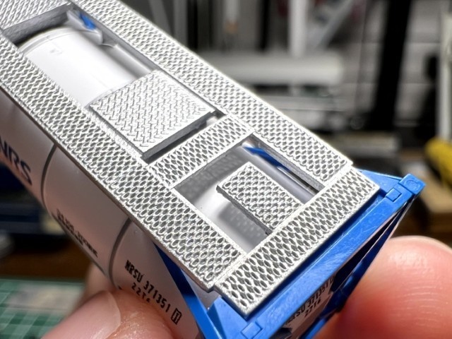 【Nゲージ 】ISO 20ftタンクコンテナ グレーチング差替えパーツ 未塗装2個入り 3D-F002 8K出力 3D精密パーツ