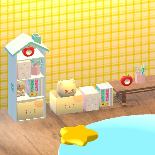 ハウス型のカラーボックス+インテリア用小物セット(Unitypackage)