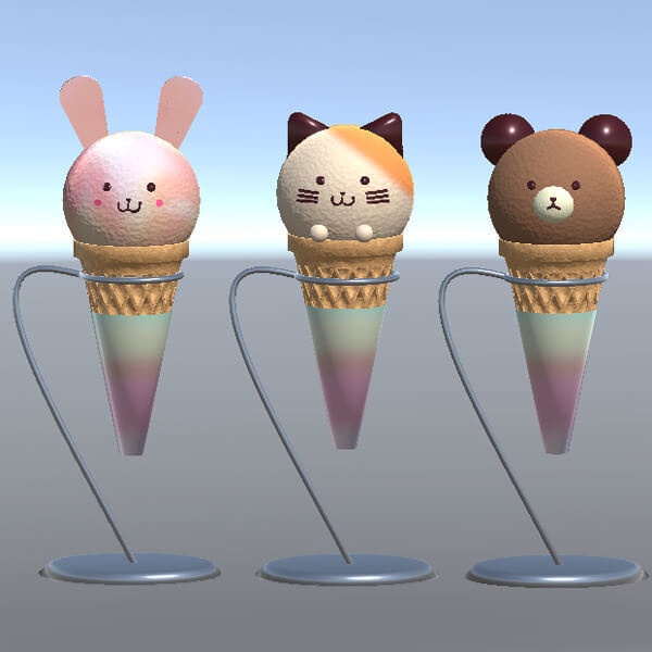 ファンシーなアイスクリームセット(Unitypackage)
