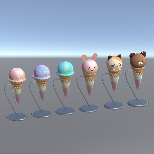 ファンシーなアイスクリームセット(Unitypackage)