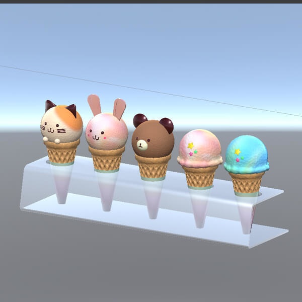 ファンシーなアイスクリームセット(Unitypackage)