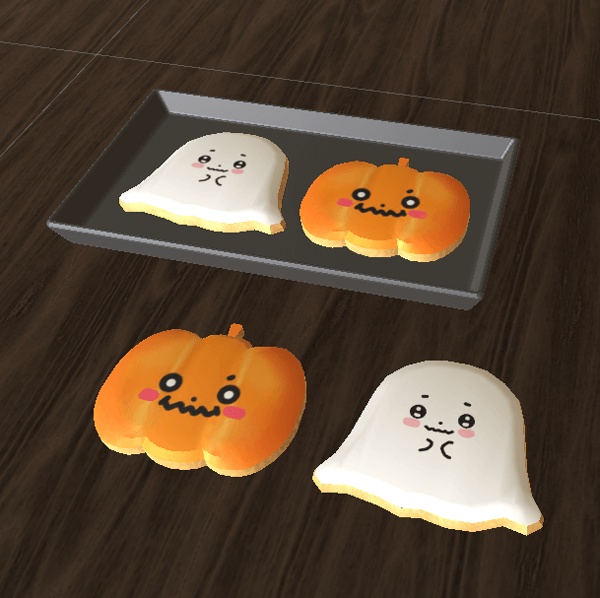 【無料3Dモデル】ハロウィンクッキーセット(Unitypackage)
