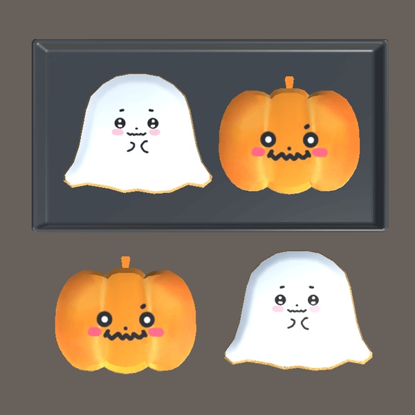 【無料3Dモデル】ハロウィンクッキーセット(Unitypackage)