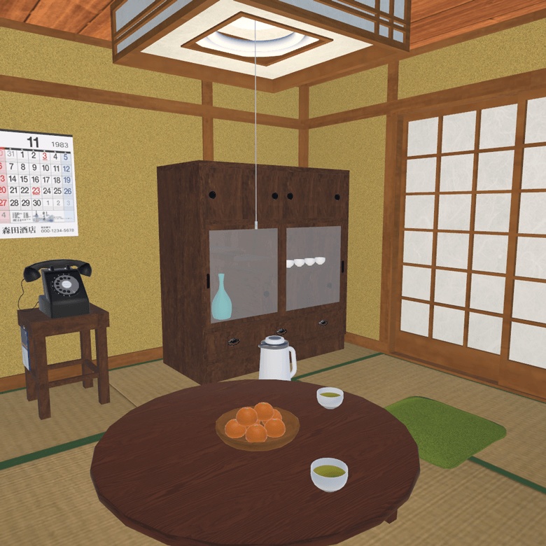 昭和レトロなインテリアセット【3Dモデル/Unitypackage】