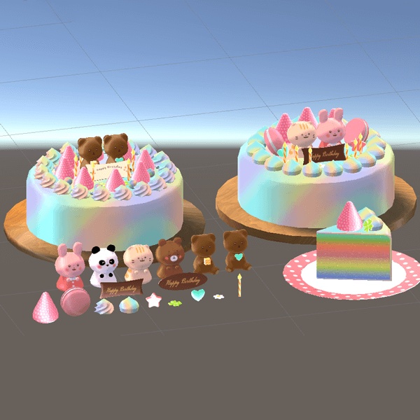 ゆめかわデコレーションケーキ(3Dモデル/Unitypackage)
