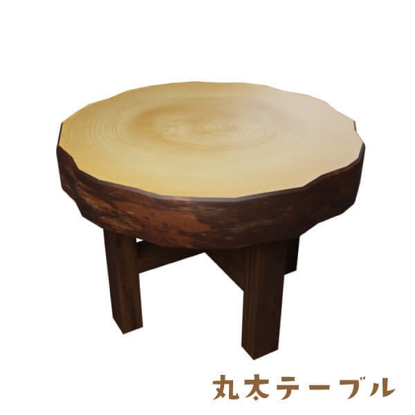 丸太テーブル&椅子セット【3Dモデル/Unitypackage】