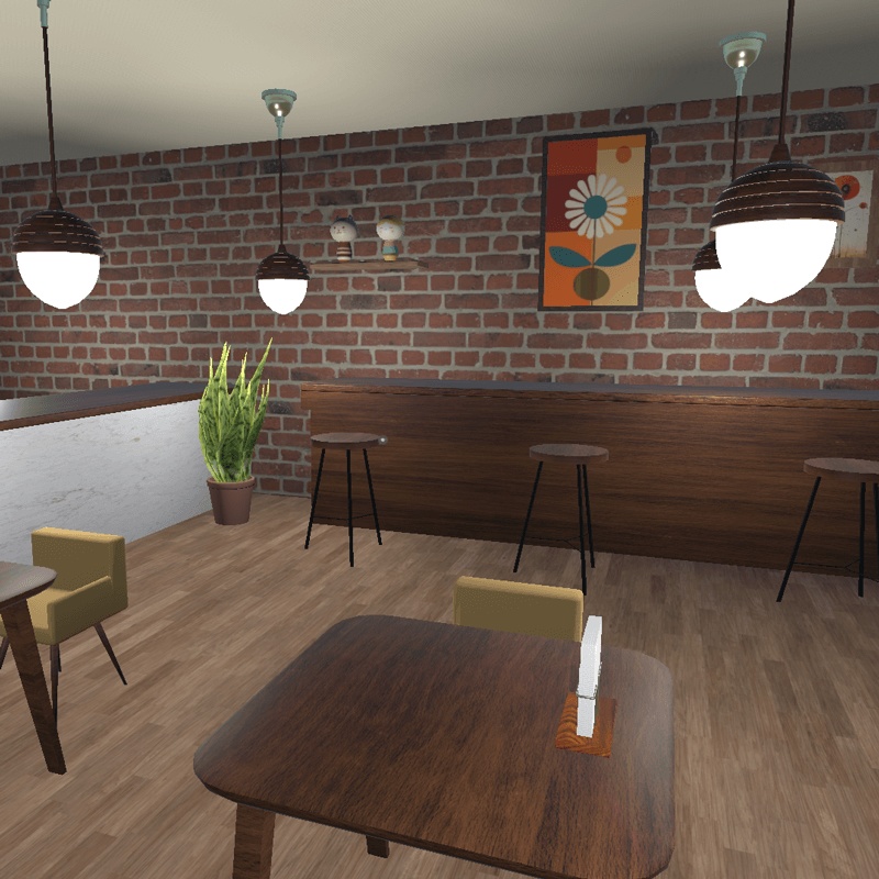 かわいい雰囲気のカフェセット【3Dモデル/Unitypackage】