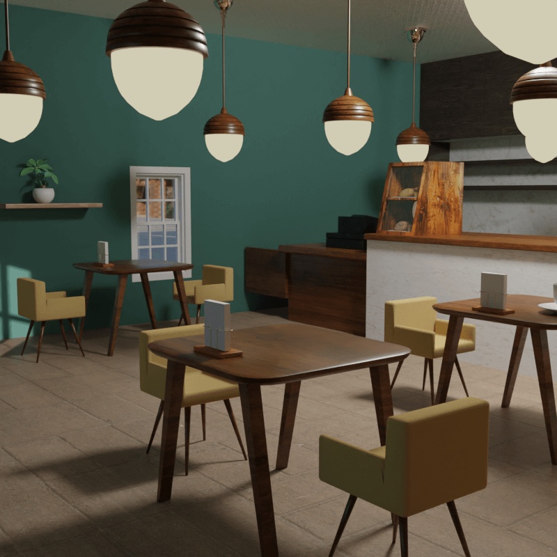 かわいい雰囲気のカフェセット【3Dモデル/Unitypackage】