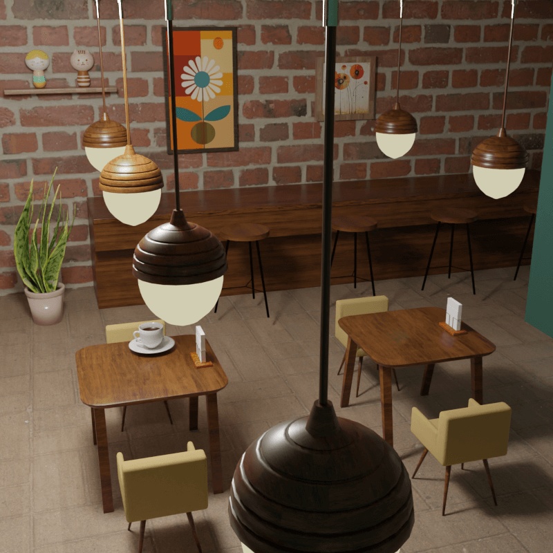 かわいい雰囲気のカフェセット【3Dモデル/Unitypackage】