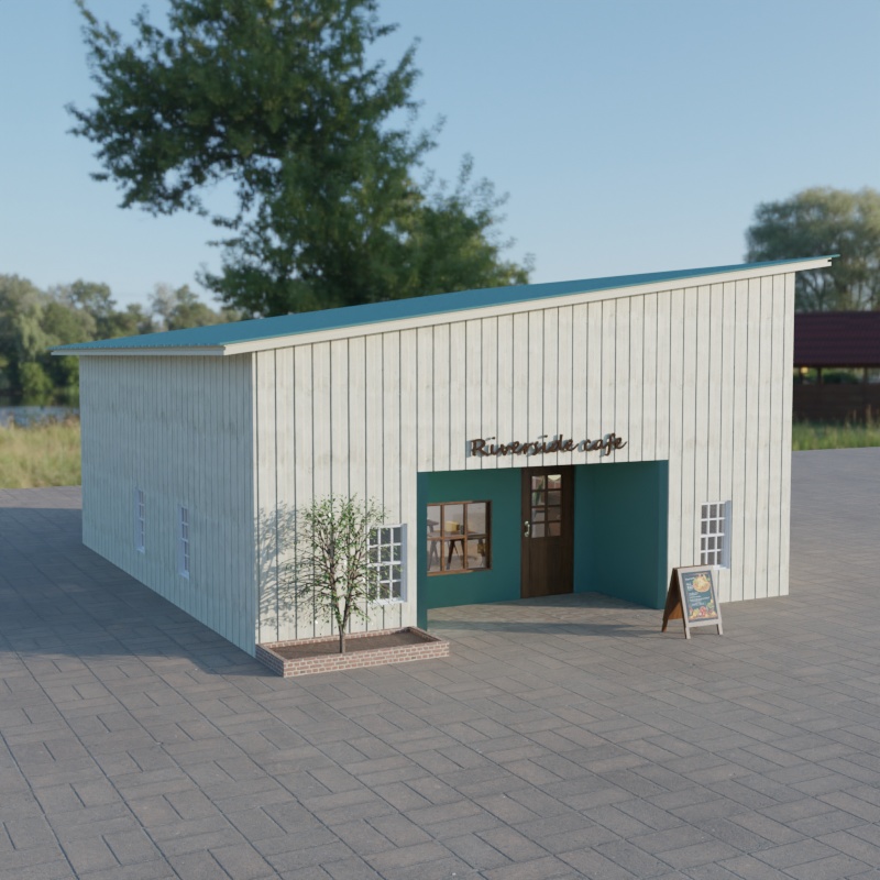 かわいい雰囲気のカフェセット【3Dモデル/Unitypackage】