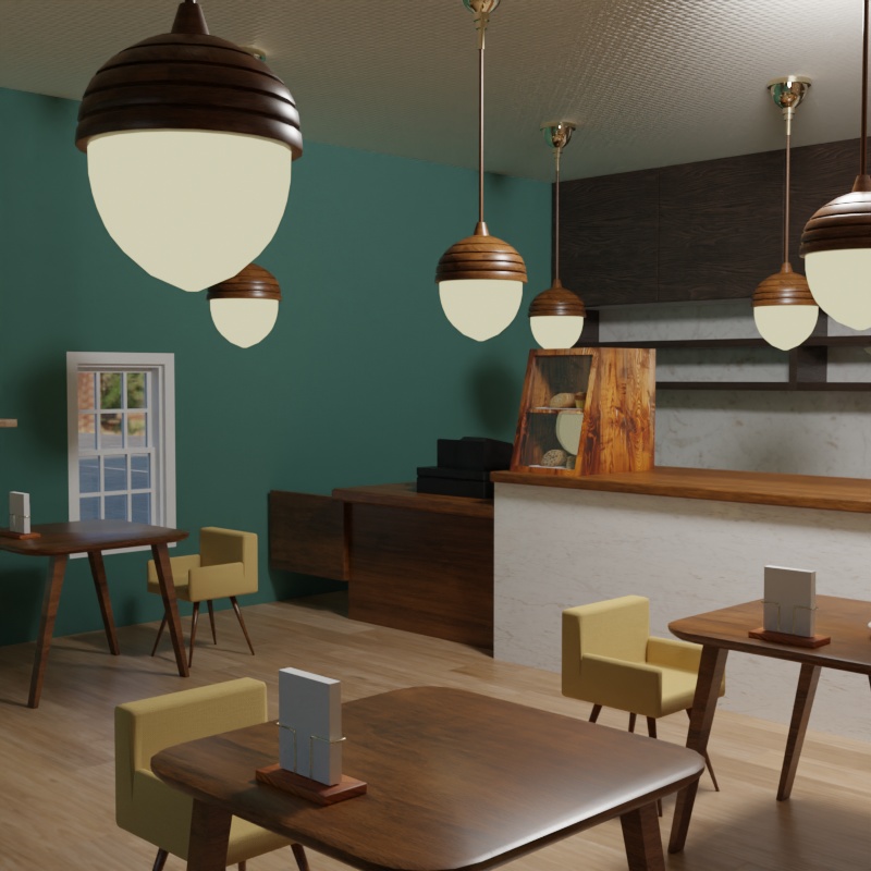 かわいい雰囲気のカフェセット【3Dモデル/Unitypackage】