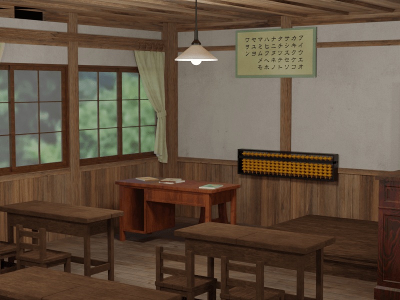 昭和レトロな小学校の教室【3Dモデル/Unitypackage】