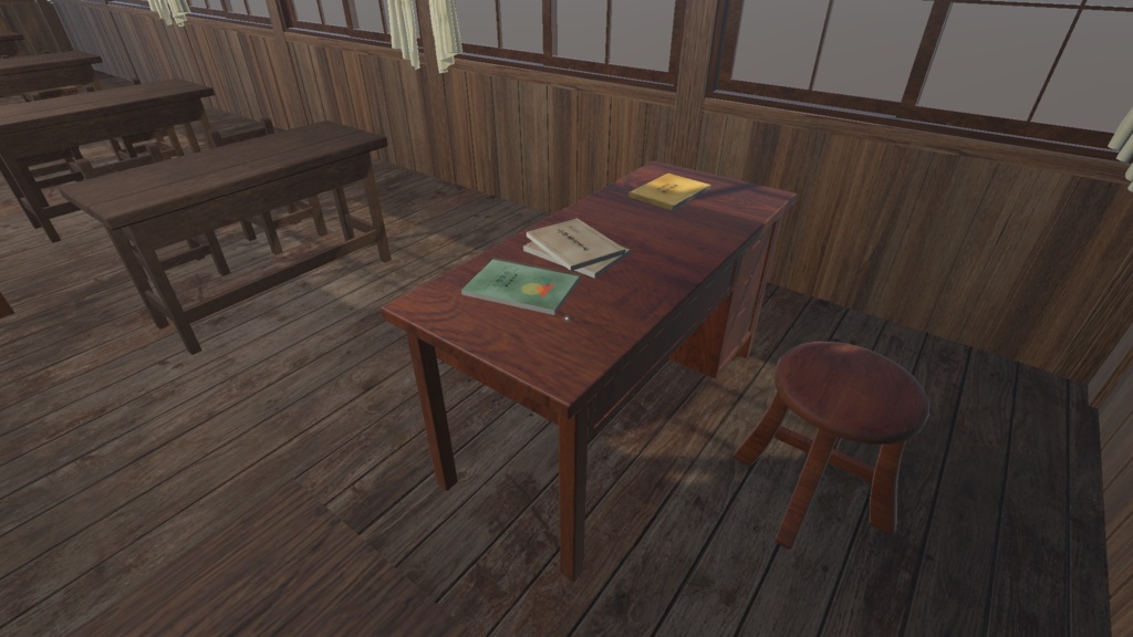 昭和レトロな小学校の教室【3Dモデル/Unitypackage】
