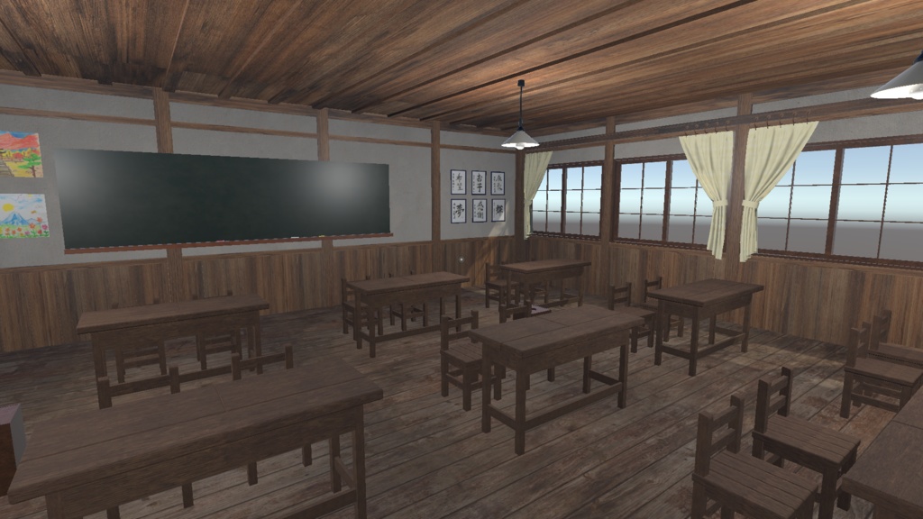 昭和レトロな小学校の教室【3Dモデル/Unitypackage】