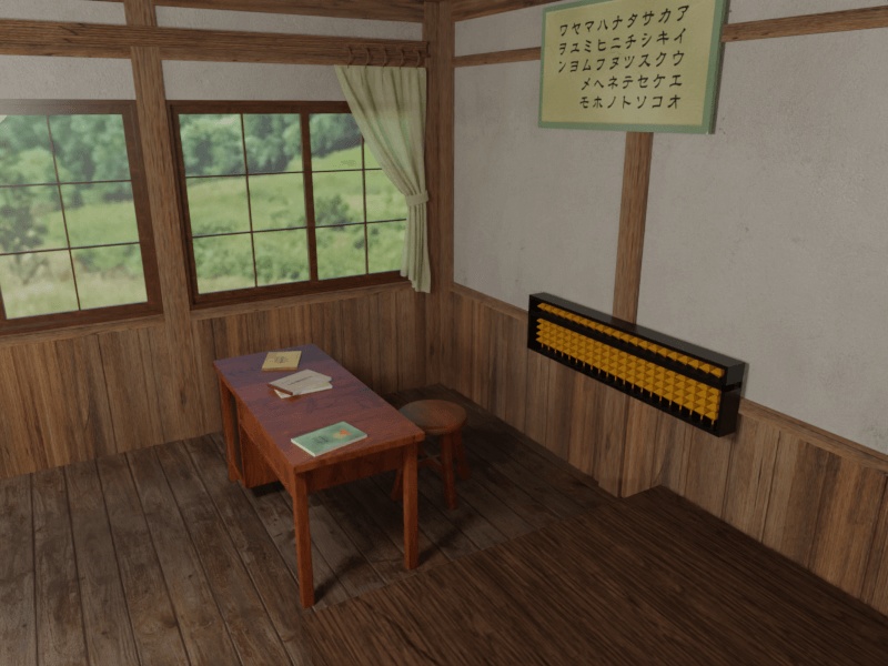 昭和レトロな小学校の教室【3Dモデル/Unitypackage】
