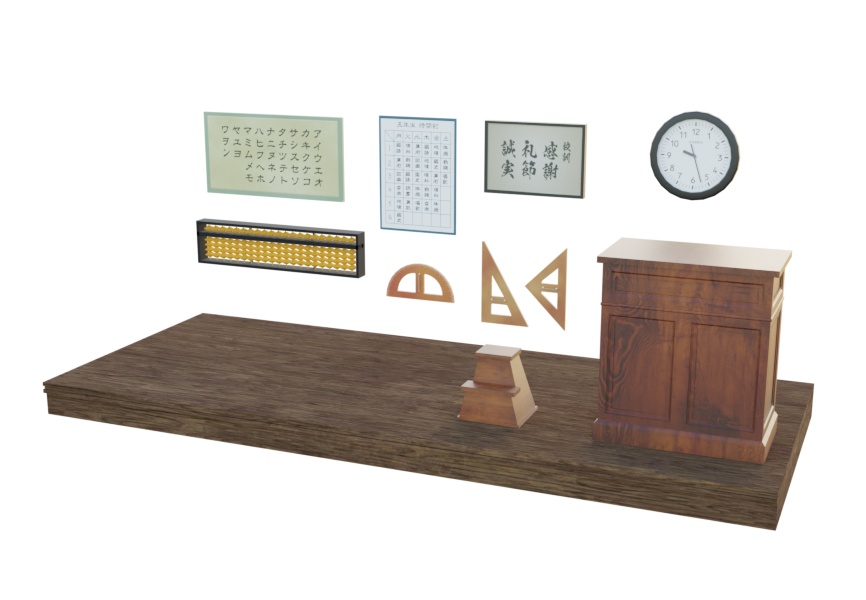 昭和レトロな小学校の教室【3Dモデル/Unitypackage】