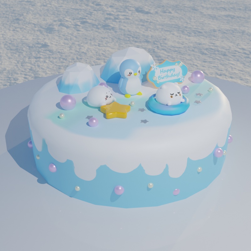 ゆめかわアイスケーキ(3Dモデル/Unitypackage)