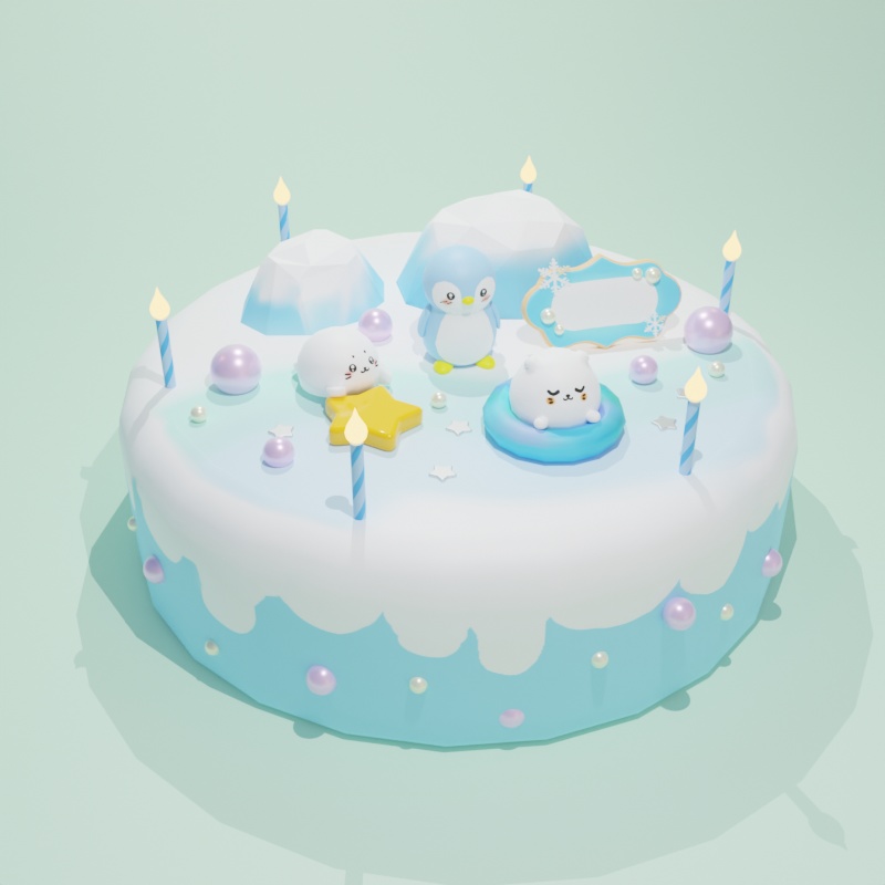 ゆめかわアイスケーキ(3Dモデル/Unitypackage)