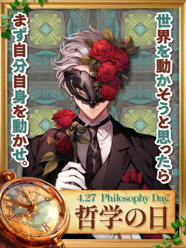 \無料素材/哲学の日(4/27)に使える素材【Vtuberさん/配信者さん向け】