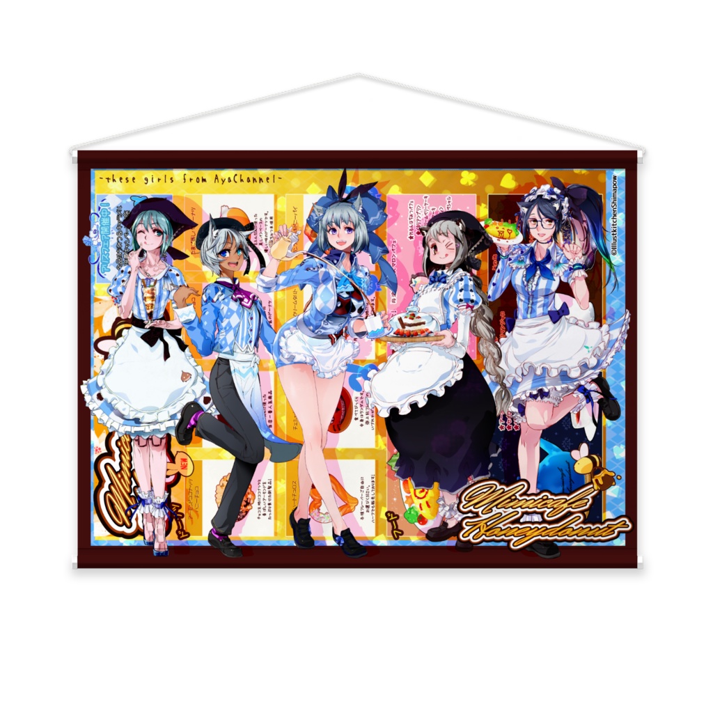 mimicafeハニードーナツ タペストリーALLキャラ