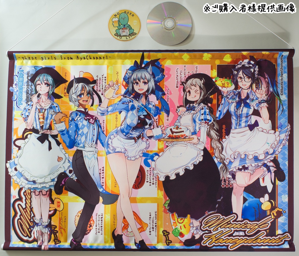 mimicafeハニードーナツ タペストリーALLキャラ