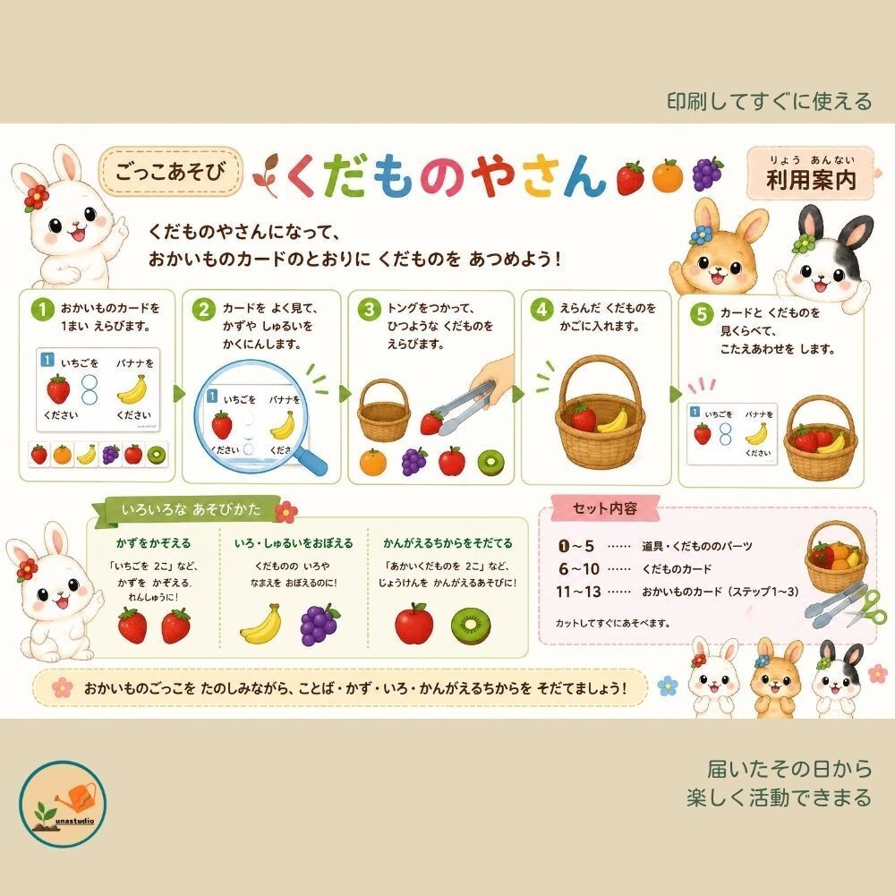 CUP001 しょくいくうさぎの ごっこあそび くだものやさん