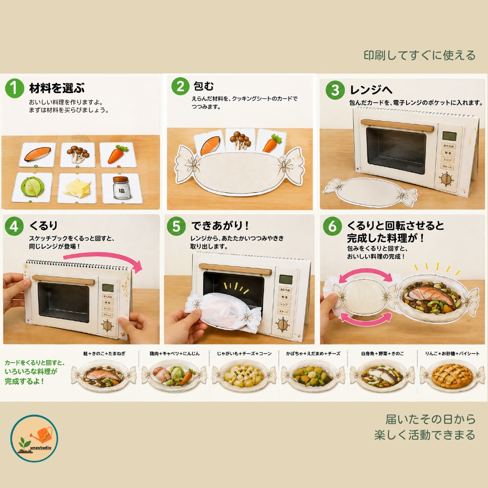 CUE007 しょくいくうさぎの クッキングシートでつつんだら