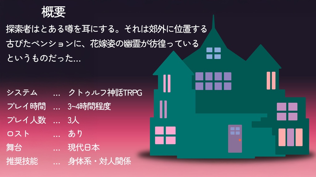 CoCシナリオ『ホーンテッド・ペンション』第6版/第7版 SPLL:E192704