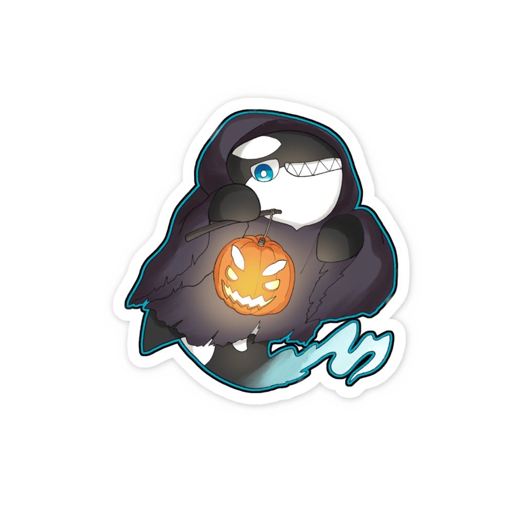スマホステッカー(ハロウィン)ゴーストあさぎ