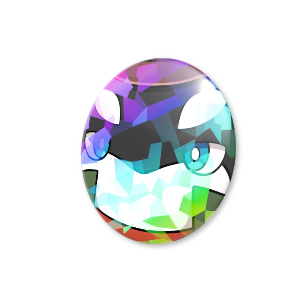 ホログラム缶バッジ あさぎ(ドアップ)