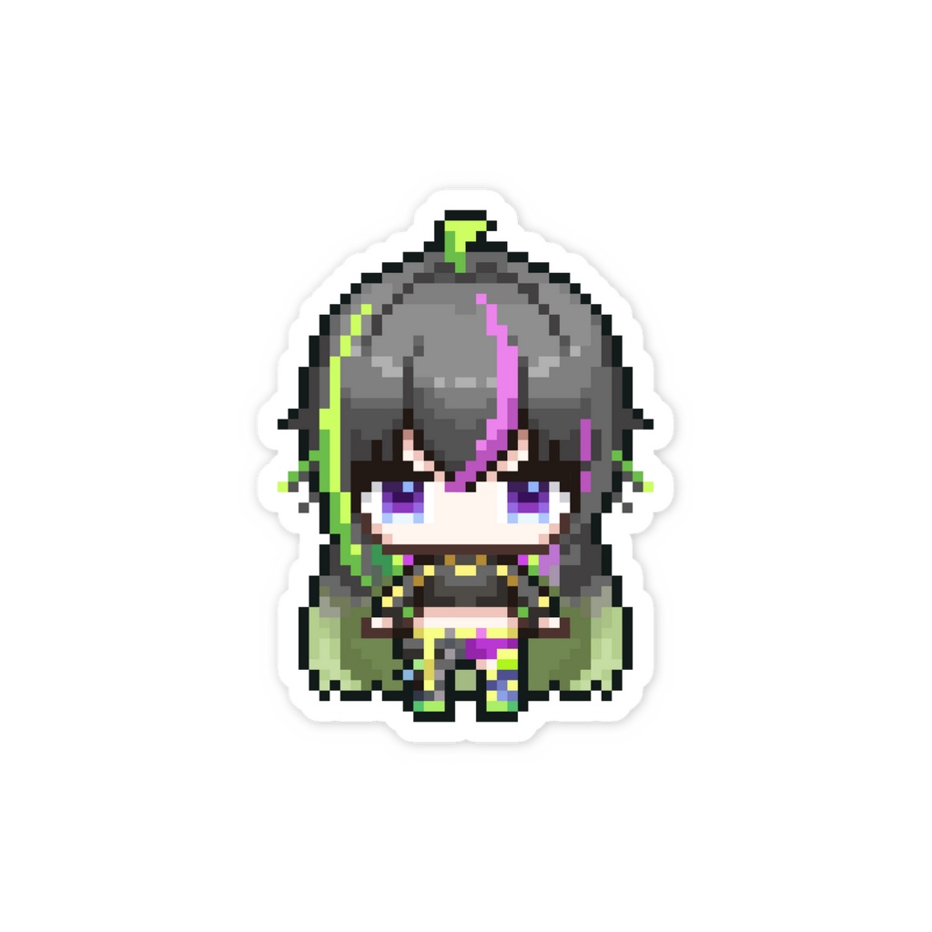 ドット絵サイバーパンク縫龍スマホステッカー