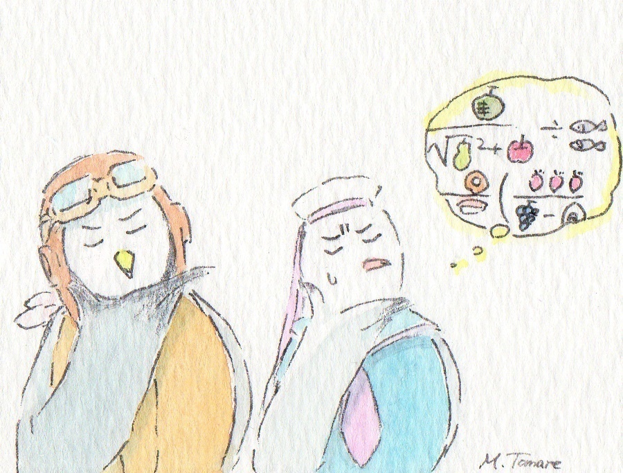 【額装原画】悩む二羽