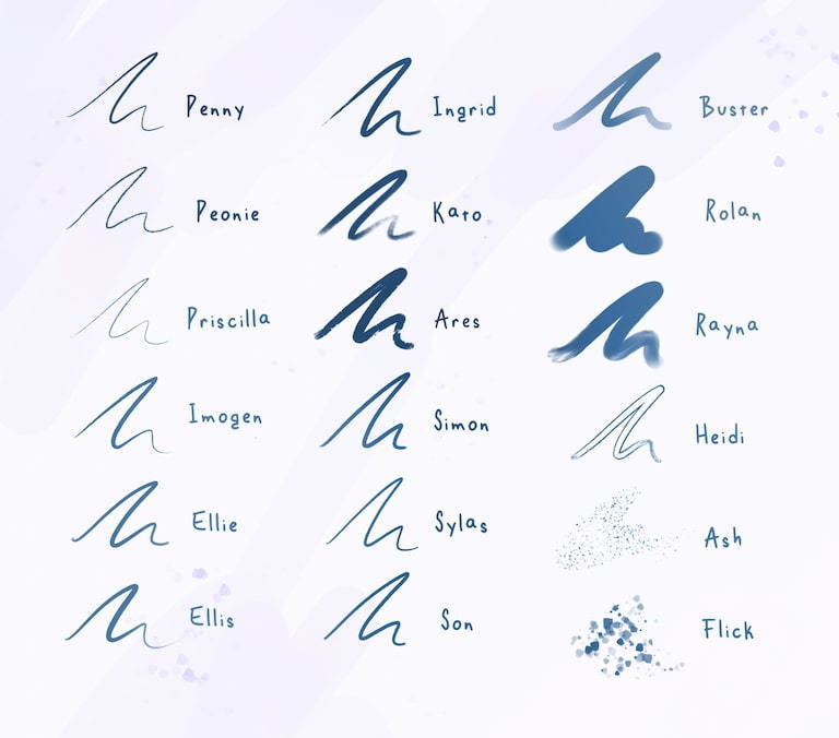 超質感の良い鉛筆インクブラシ 18種類【procreate用】