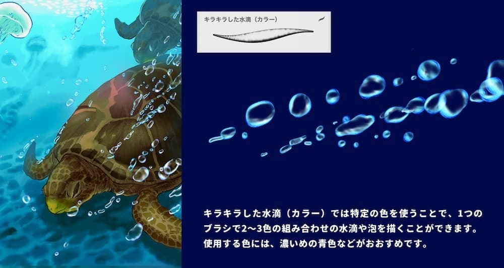 マンガスタイルの水滴ブラシ 4種類【procreate用】