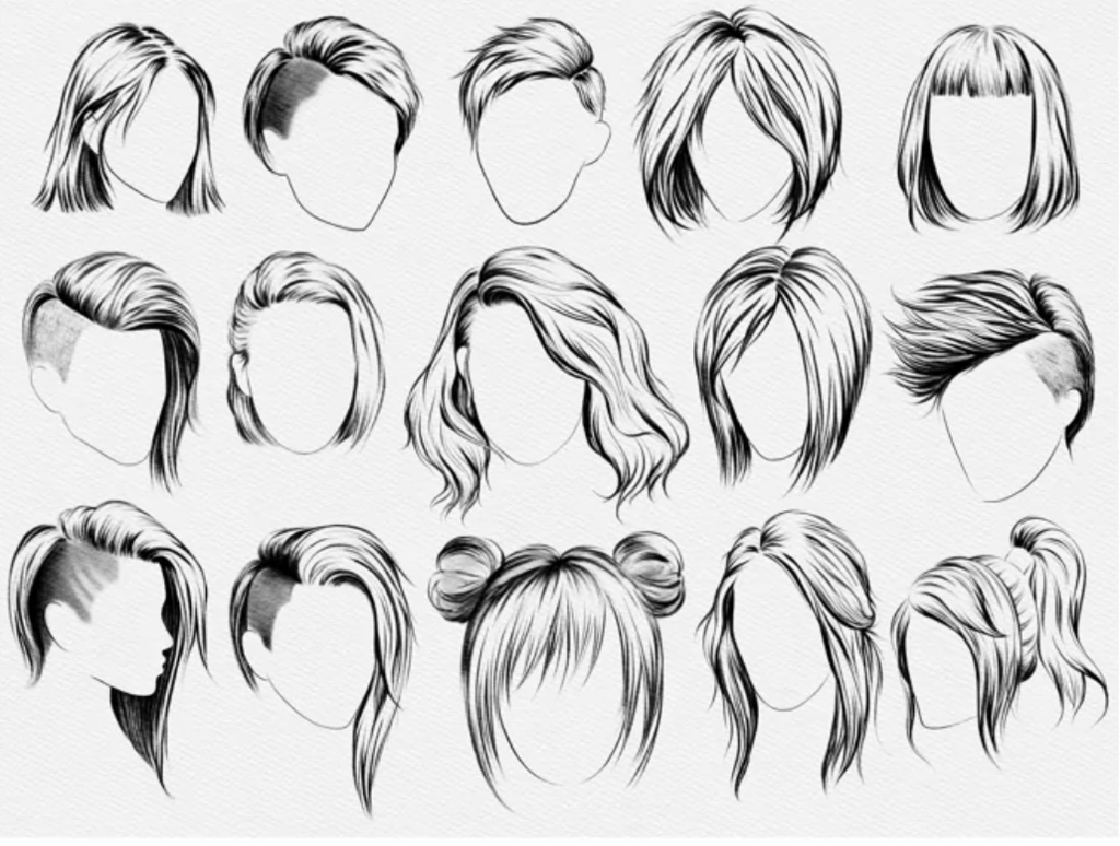 CyberPunk ヘアスタイル ブラシ 20種類【procreate用】