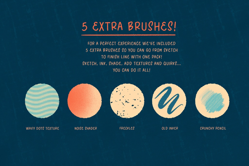 ダーティハーフトーンテクスチャブラシセット 42+5種類【procreate用】